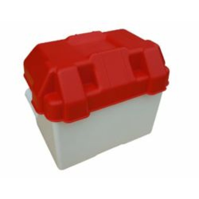 PLASTIC BATTERY BOX RED Oak Farm Leisure